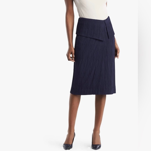 Mm Lafleur montgomery navy jersey pleated skirt - Picture 2 of 8